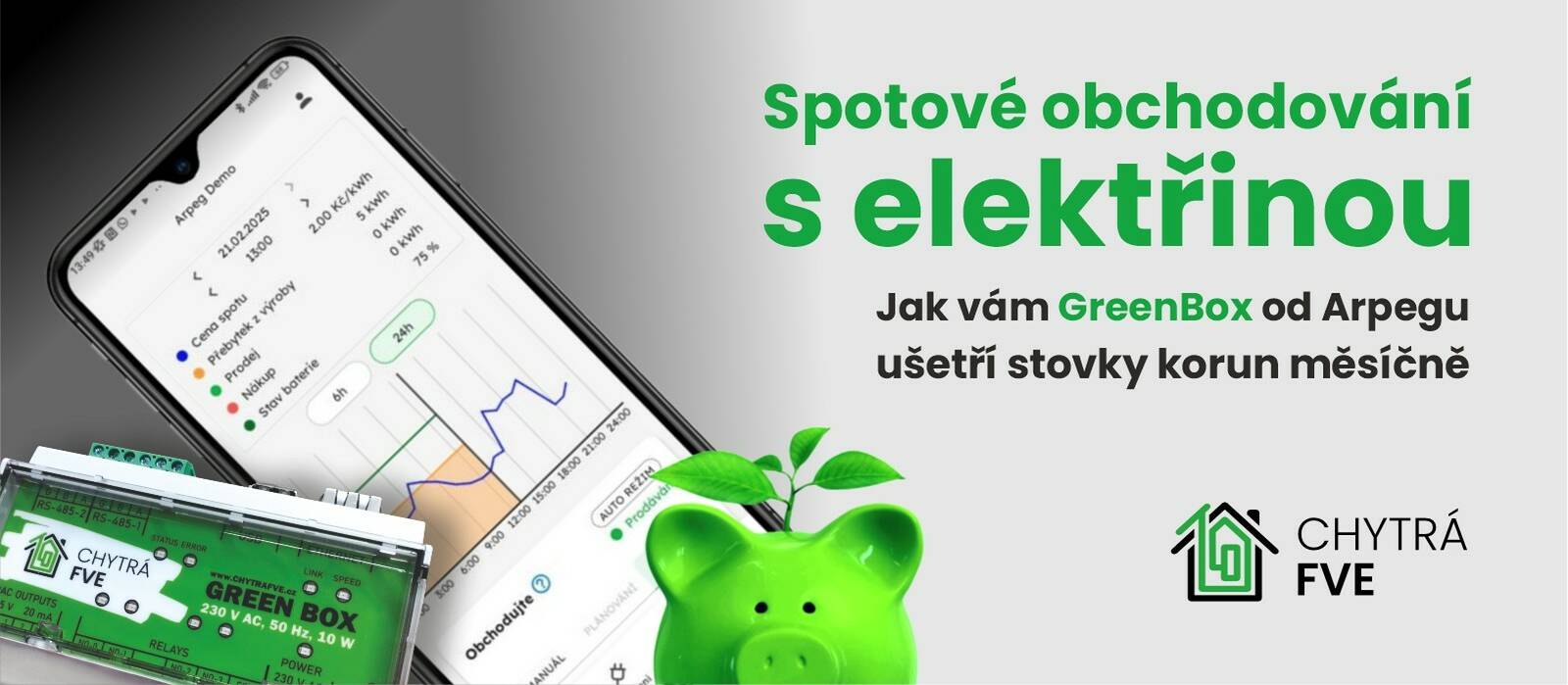 Spotové obchodování s elektřinou: Jak vám GreenBox od Arpegu ušetří stovky korun měsíčně