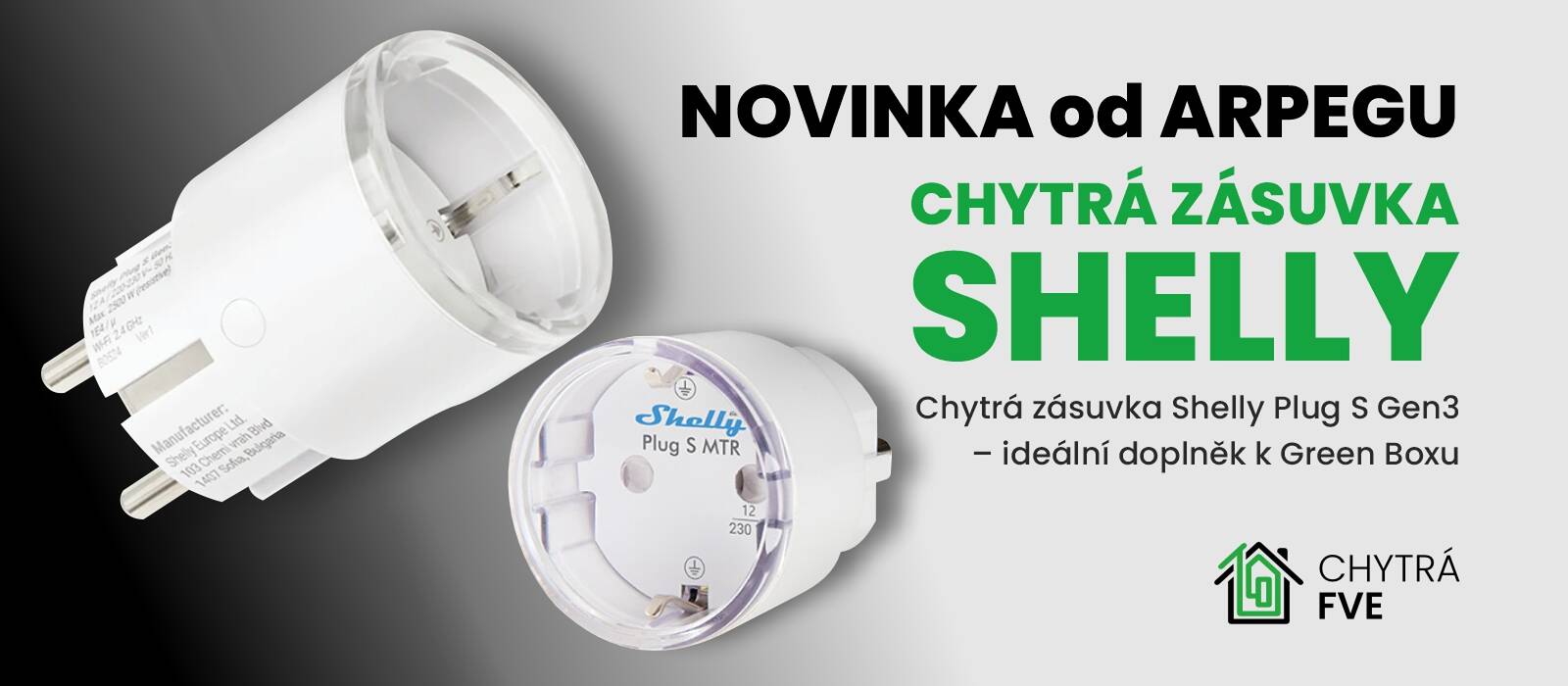 Novinka z dílny Arpeg: Chytrá zásuvka Shelly Plug S Gen3 – ideální doplněk k Green Boxu