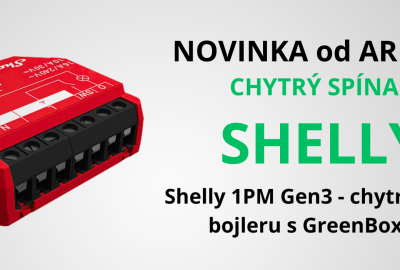 Novinka z dílny Arpeg: Shelly 1PM Gen3 – chytré řízení bojleru s Green Boxem