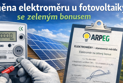 Máte FVE se zeleným bonusem? Zákonnou výměnu elektroměru zajistí ARPEG.cz