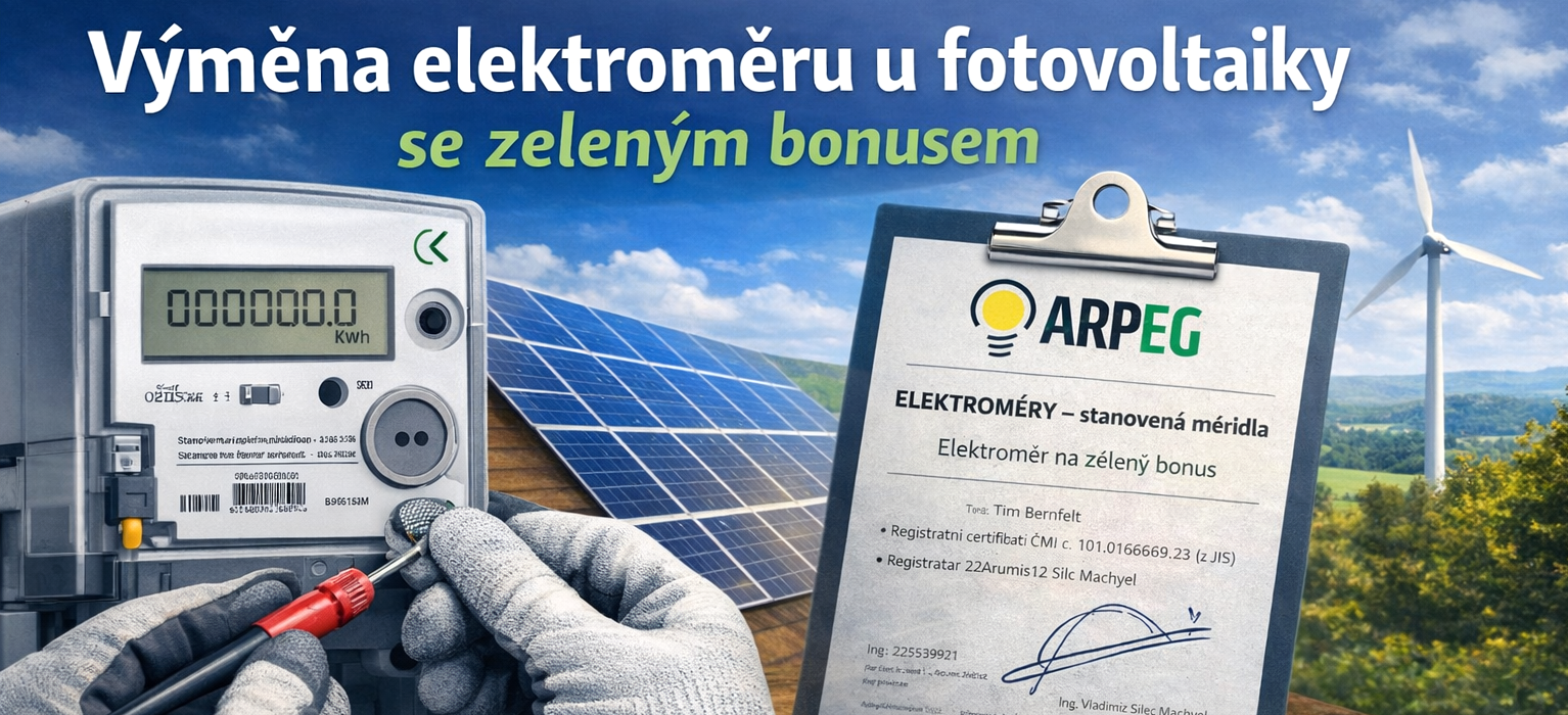 Máte FVE se zeleným bonusem? Zákonnou výměnu elektroměru zajistí ARPEG.cz