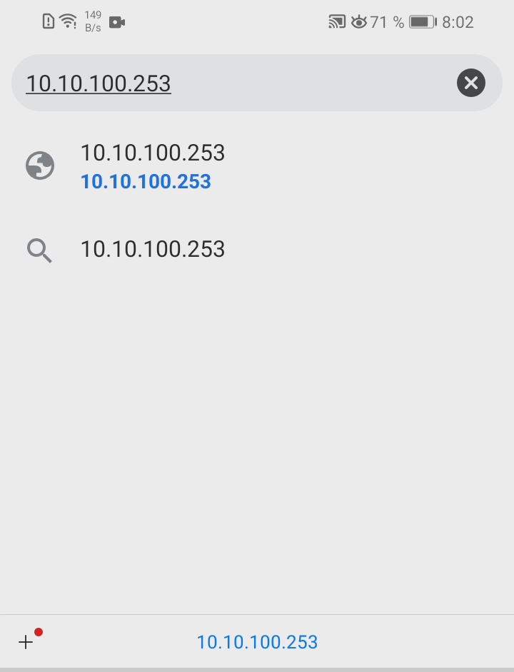 Otevřete adresu 10.10.100.253