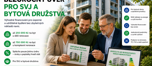 Bezúročný úvěr pro SVJ a bytová družstva