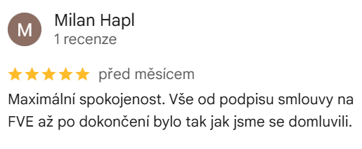 Reakce klienta na Google #1 Reference: FVE s dotací na klíč - Bílovec - Lhotka 