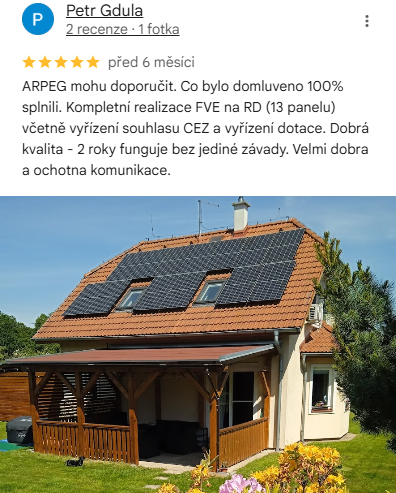 Reakce klienta na Google #1 Reference: Ekologická elektrárna s návratností investice - Ostrava-Polanka nad Odrou 