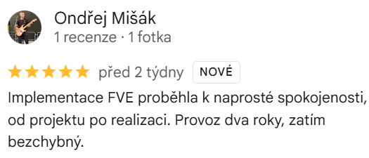 Reakce klienta na Google #1 Reference: Fotovoltaika s dotací Nová zelená úsporám- Chožov 