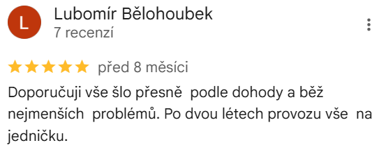 Reakce klienta na Google #1 Reference: Fotovoltaika na klíč Cizkrajov 